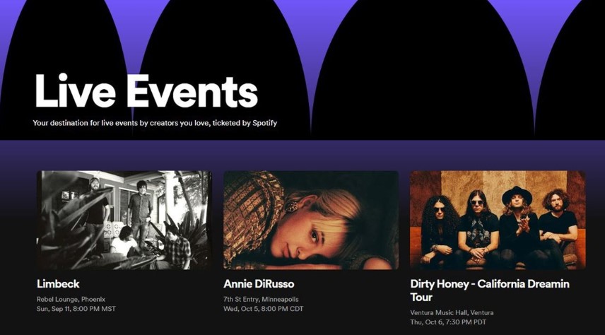 Spotify Starts Selling Concert Tickets